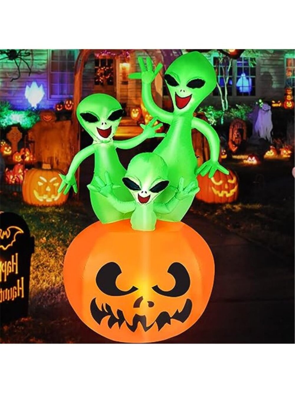 6FT Halloween Inflatable Pumpkin Alien Decorations Outdoor